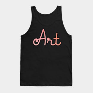 Back to School Pink and Coral Gradient Subject: Art Tank Top